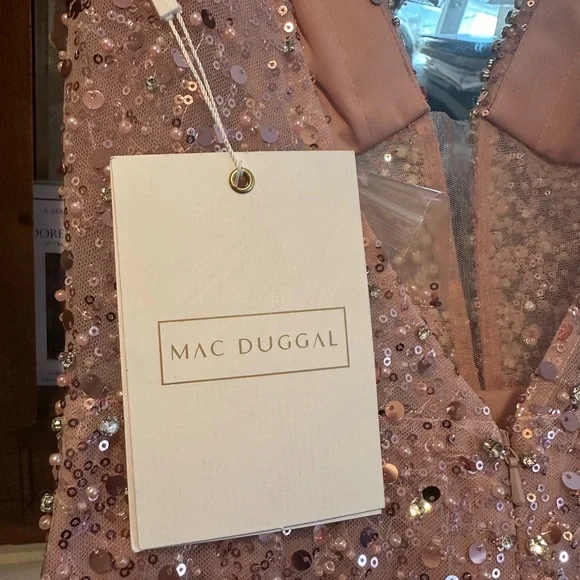 (89) ❤️ BNWT MAC DUGGAL EMBELLISHED PLUNGE NECK SLEEVELESS TRUMPET GOWN #68… - Picture 5 of 11